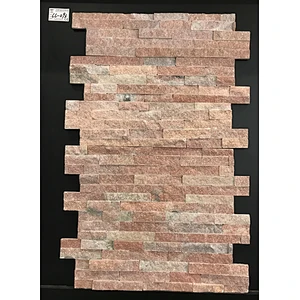 Peach Pink Quartzite Natural Stone Thin Veneer/Stone Wall Cladding Tiles/Culture Stone Natural