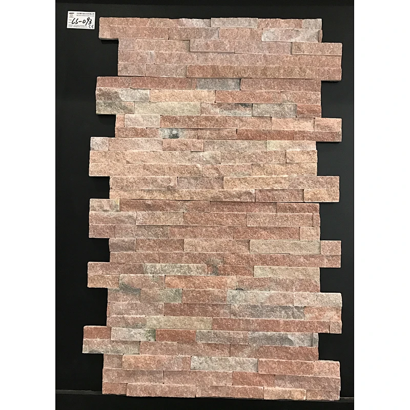 Peach Pink Quartzite Natural Stone Thin Veneer/Stone Wall Cladding Tiles/Culture Stone Natural