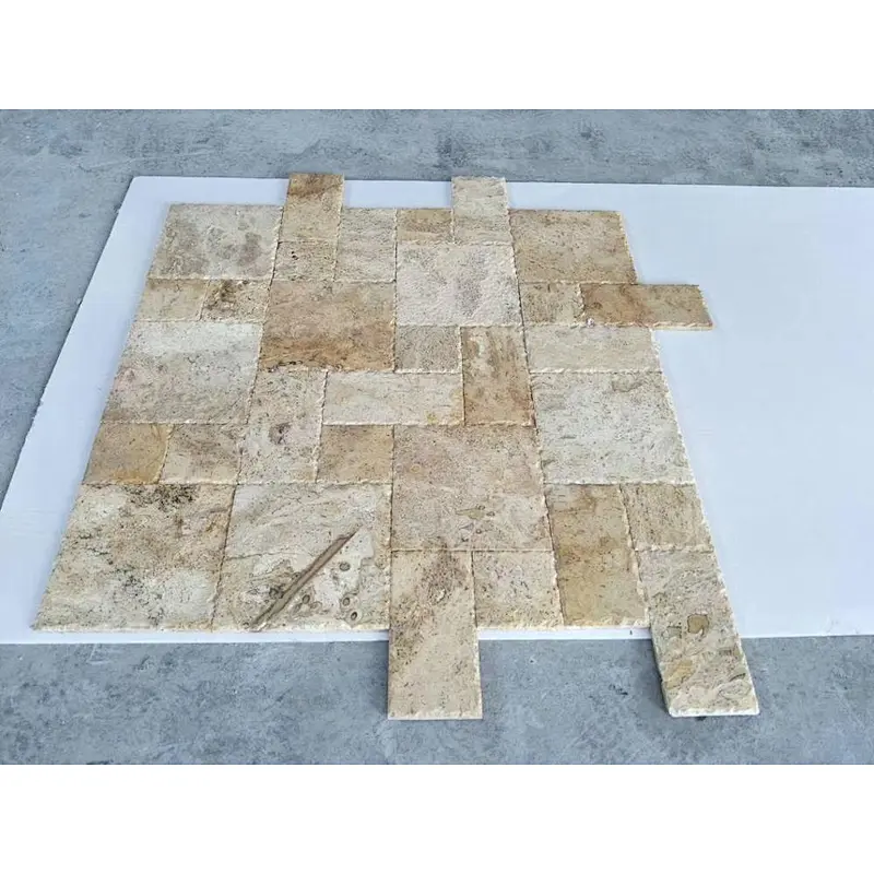 Beige Travertine Tiles Tlooring Big Size/Exterior Flooring Stone Tiles