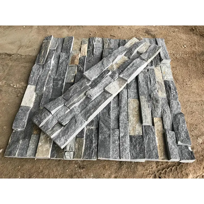 Blue Quartzite Meshed Cement Back Decorative Wall Cladding/Stone Exterior Wall/Stone Veneer Sheet