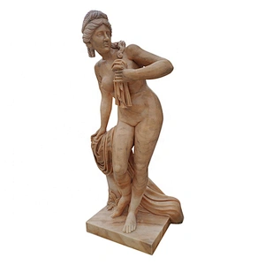 Garden Decorative Bathing Woman Naked Girl Statue Art Stone Sculpture
