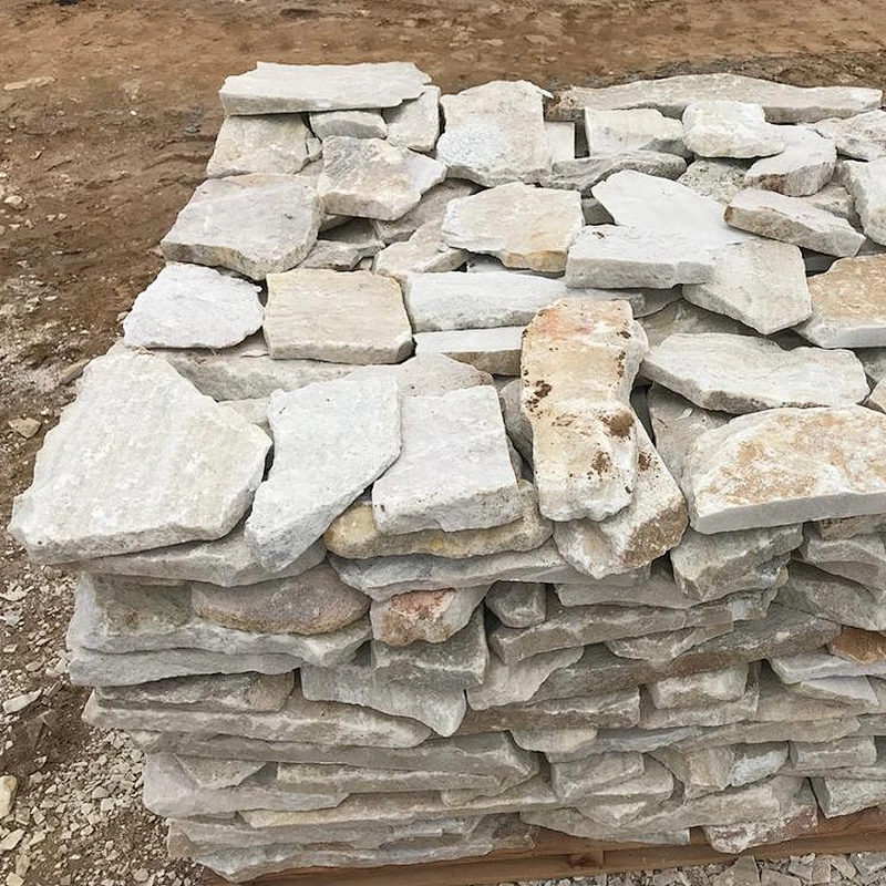 Natural White Quartz Exterior Decorative Garden Wall Stacked Dry Stone