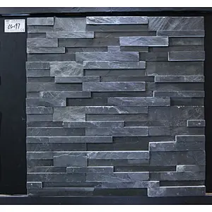 Black Slate 3D Exterior Natural Stone Exterior Wall Cladding/Cheap Stacked Stone/Ledge Stone