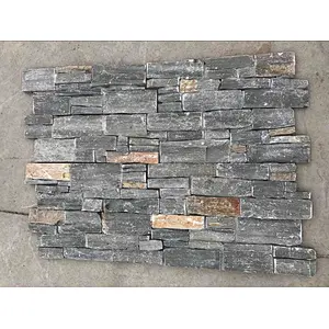 Meshed Cement Back Gray Slate Stacked Stone/Slate Landscaping Stone