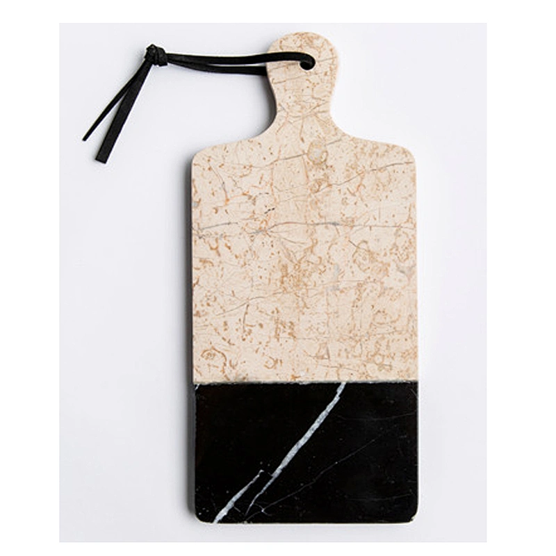 Cheap Kitchen Two Color Stitching Marble Cheese Board For Professional Manufacture