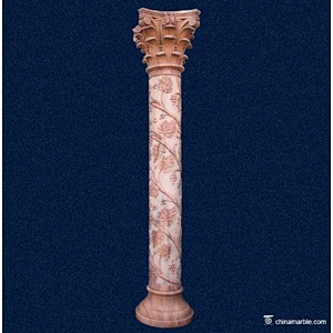 decorative marble column/stone pillar price/garden stone column