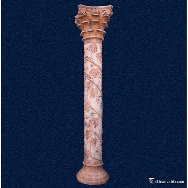 decorative marble column/stone pillar price/garden stone column