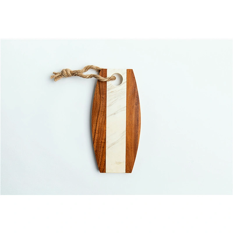 Cheap Special kitchen supplies food dinner plate marble gray solid wood dinner plate polygon tray can be hung