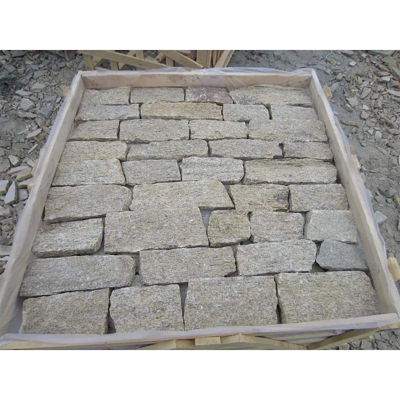 Tiger Skin Yellow Granite natual loose stone wall cladding