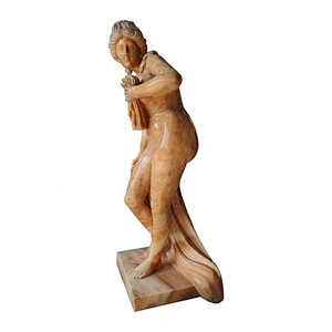 Garden Decorative Bathing Woman Naked Girl Statue Art Stone Sculpture