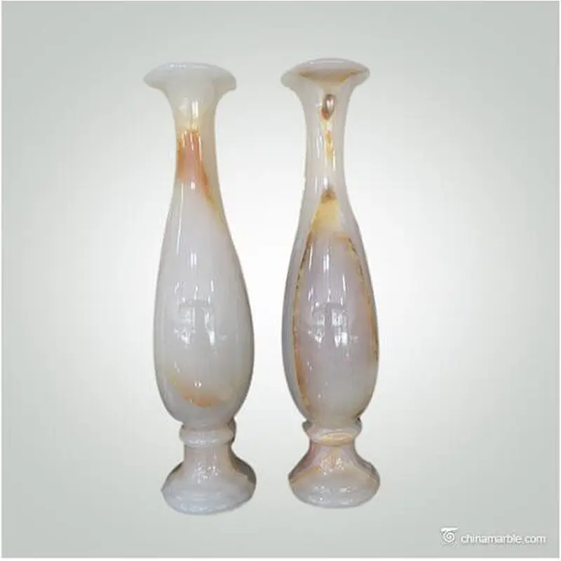 Handicraft Home Decor Onyx Marble Stone Flower Bottle Handicraft Works
