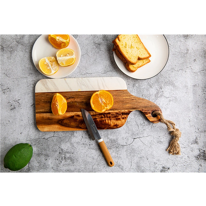 Cheap kitchen supplies food dinner plate marble gray solid wood plate rectangular tray