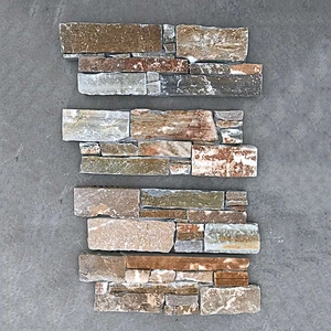 Fine Architectural Elements Gold Quartzite Natural Veining Loose Stacked Stone