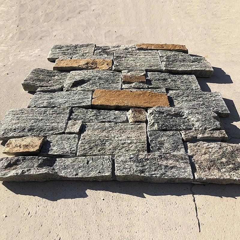 Outdoor Wall Decoration Green Rust Quartzite Ledge Stacked Stone
