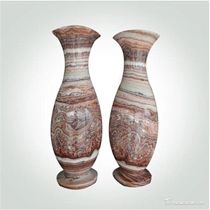 Home Decor Natural Stone Marble Onyx Handicraft Works Vase