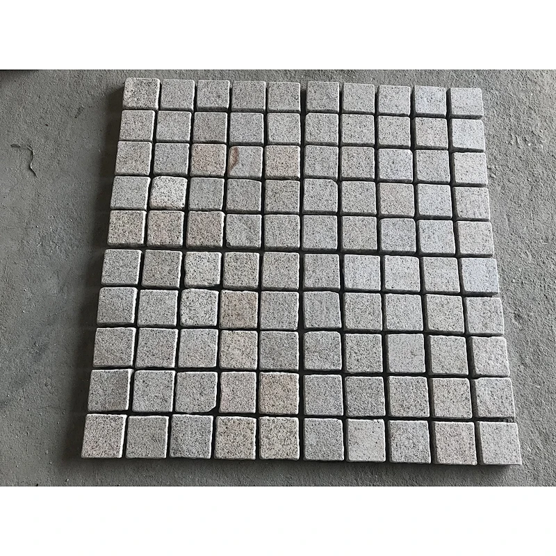 Light Yellow Granite  Flamed  Meshed Net Cut Paving Stone for Sidewalk