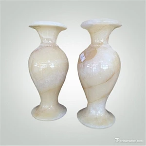 China Handicraft Light Green Onyx Marble Flower Vases