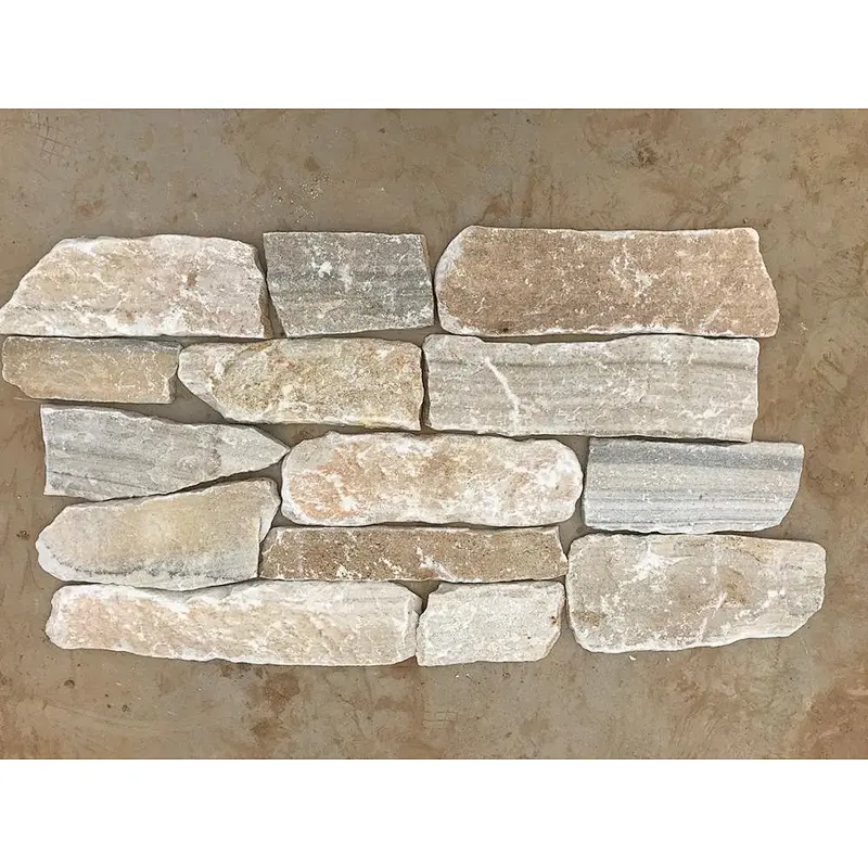 Natural White Quartz Exterior Decorative Garden Wall Stacked Dry Stone