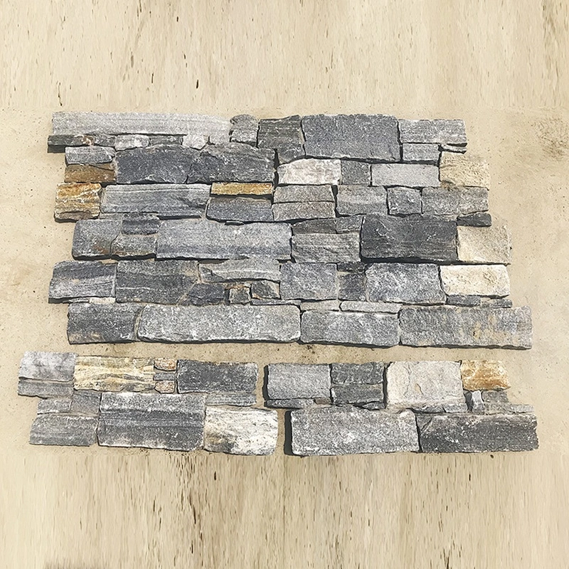 Rust Style Meshed Cement Blue Quartzite Family Wall Stack Stone