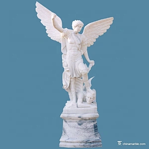 Archangel Michael Slaying the Devil Stone Statue