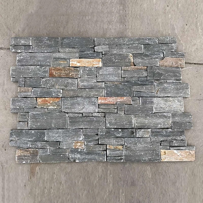 Natural Culture Grey Slate Wall Cladding Panel High Quality Stacked Stone