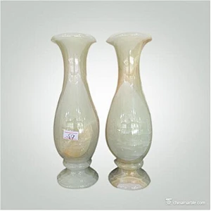 China Handicraft Light Green Onyx Marble Flower Vases