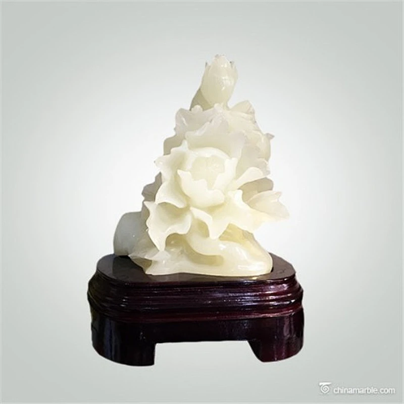 Chinese Wholesales Handicraft Jade Craft Flower Carvings