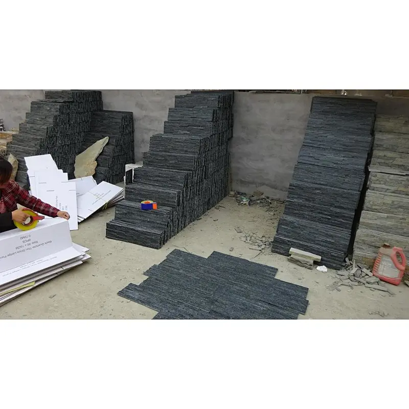 Black Quartz Culture Stone Wall/Quartzite Ledge Stone/Wall Cladding Panel