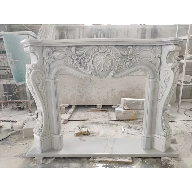 White marble fireplace