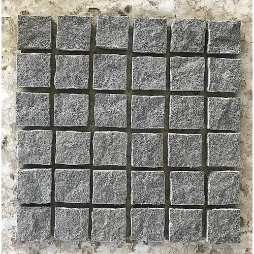 G654 Grey Granite Mesh Net Back Split Paving Stone for Sidewalk