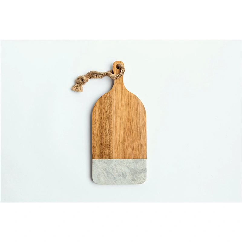 Cheap kitchen supplies food dinner plate marble solid wood dish polygon tableware can be hung