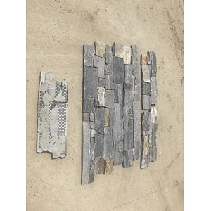 Blue Quartzite Meshed Cement Back Cladding Exterior Wall Panels/Exterior Wall Stone Decoration/Stacked Stone Panel