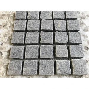 G654 Grey Granite Mesh Net Back Split Paving Stone for Sidewalk