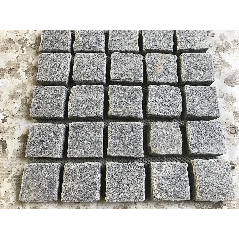 G654 Grey Granite Mesh Net Back Split Paving Stone for Sidewalk