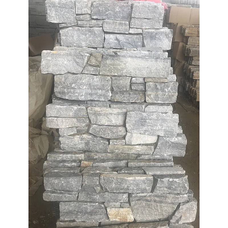 Blue Quartzite Meshed Cement Back Cladding Exterior Wall Panels/Exterior Wall Stone Decoration/Stacked Stone Panel