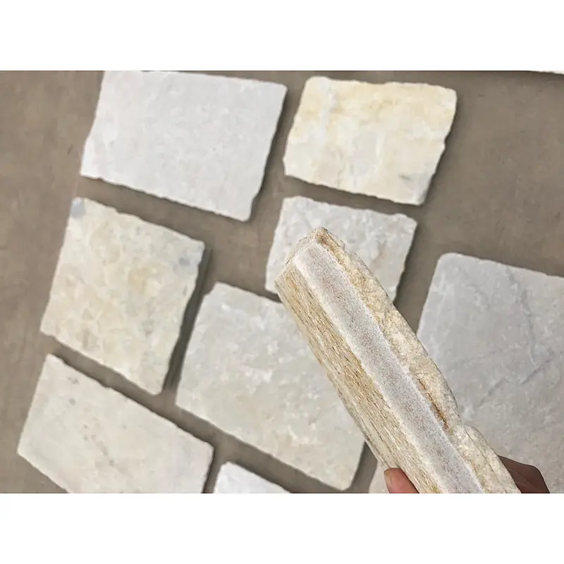 Natural White Quartz Dry Stack Stone, Stone Look Siding, Stacked Stone Tiles