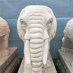 White Marble Stone Elephant Statue