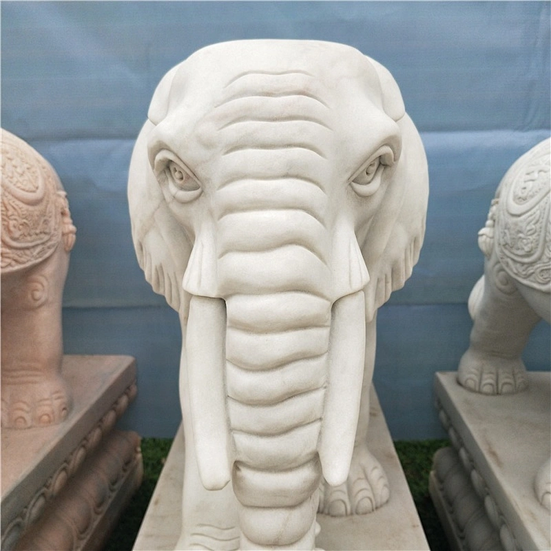 White Marble Stone Elephant Statue