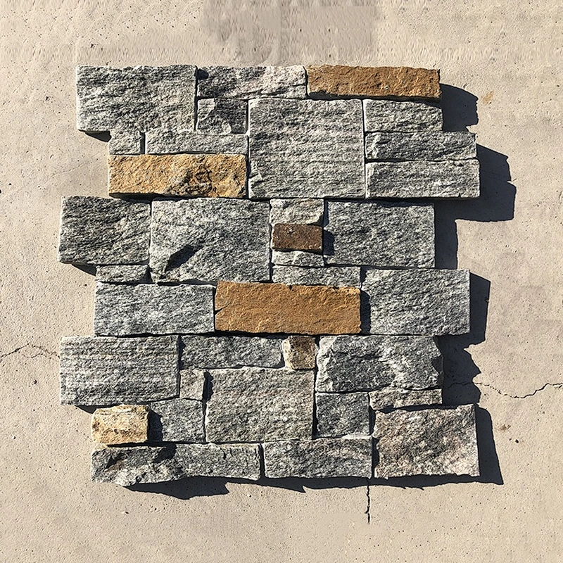 Outdoor Wall Decoration Green Rust Quartzite Ledge Stacked Stone