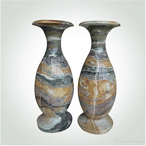 Home Decor Natural Stone Marble Onyx Handicraft Works Vase