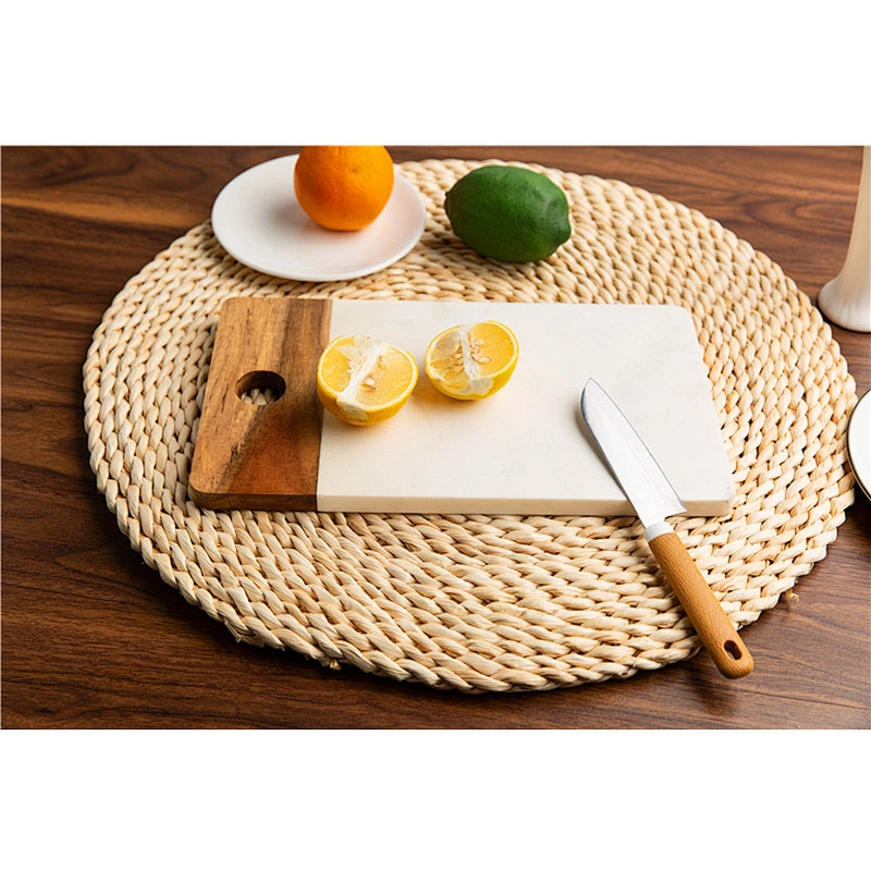 Special kitchen supplies food dinner plate marble gray solid wood dinner plate polygon dinner plate plus square marble tray