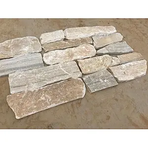 Natural White Quartz Exterior Decorative Garden Wall Stacked Dry Stone