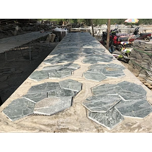 Green Slate Walkway Meshed Paving Flagstone