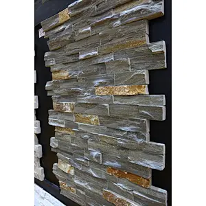 Rust Gray Rock Face Stone Veneer/Stacked Stone Panel/Slate Wall Cladding