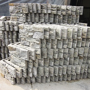 Outdoor Wall Decoration Green Rust Quartzite Ledge Stacked Stone