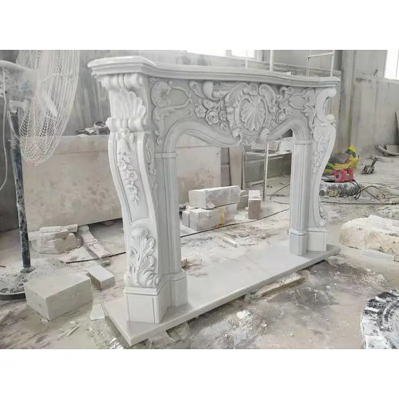 White marble fireplace