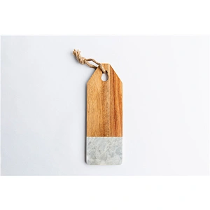Special kitchen supplies food dinner plate marble gray solid wood dinner plate polygon tray with hole can be suspended