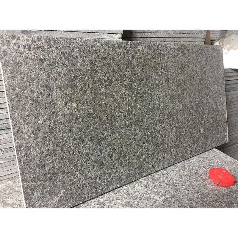 Flame Heat Treatment Flooring Paving Slab Stone Black Granite Tiles