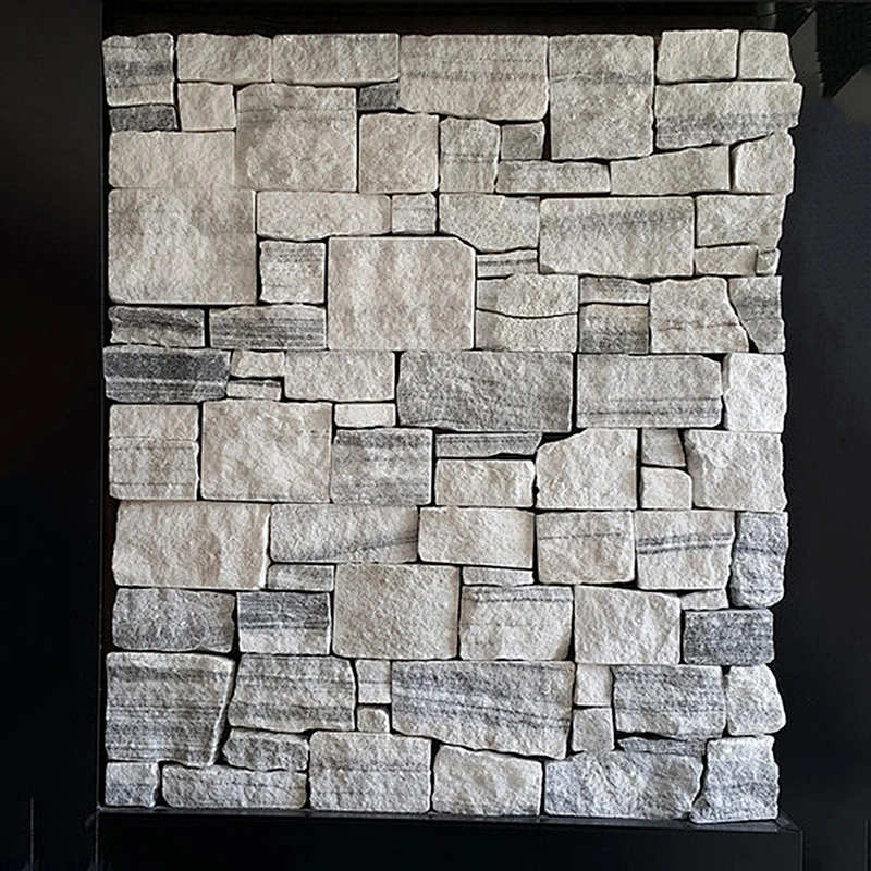 Cloudy Grey Natural Split Face Slate Quartzite Concrete Paving Stone Stack