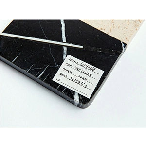 Cheap Kitchen Two Color Stitching Marble Cheese Board For Professional Manufacture